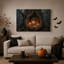 «Glowing Lantern In Mossy Tree Hollow Amidst Halloween», art mural sur toile-1229470120