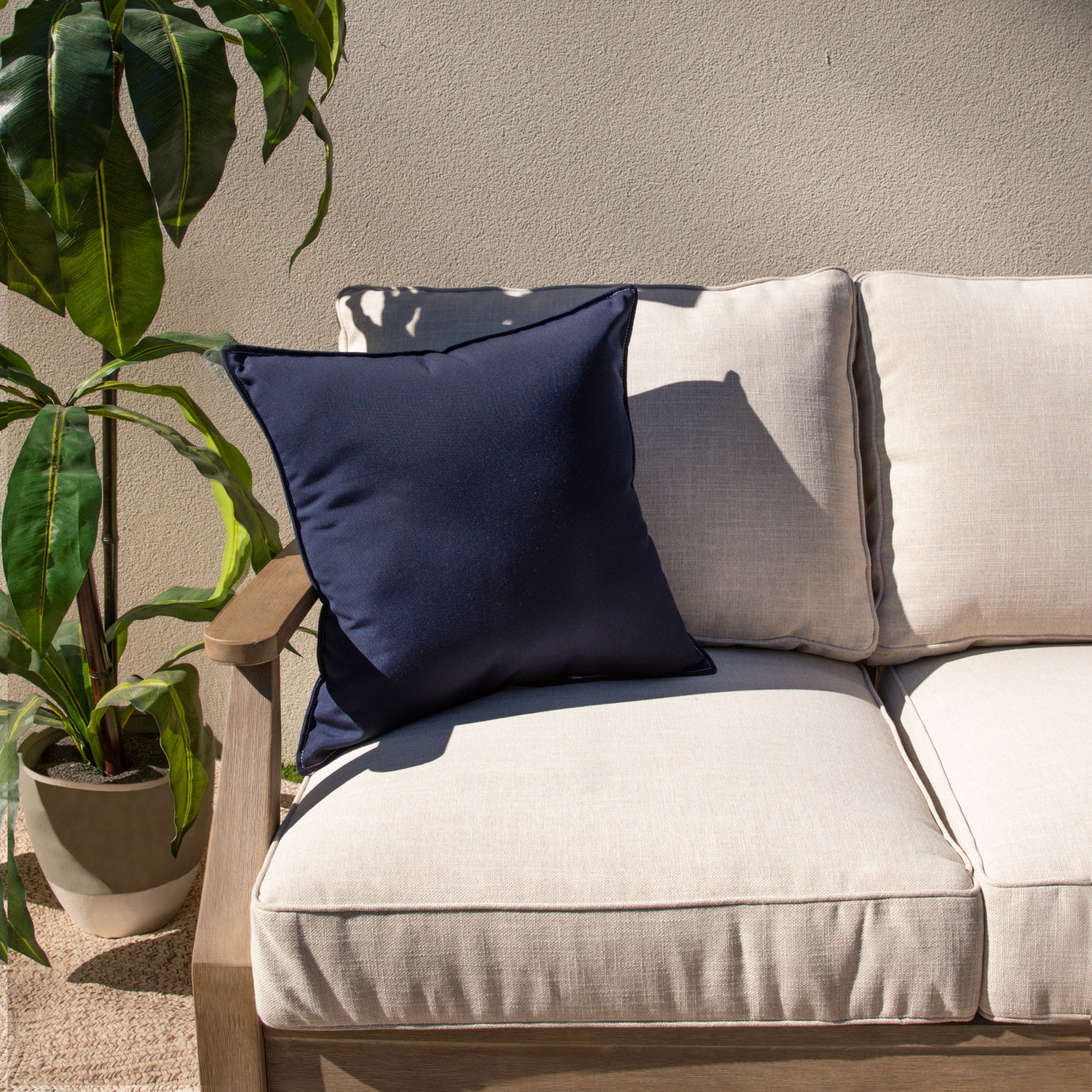 Everley 20" x 6" Sunbrella® Throw Pillow, Navy