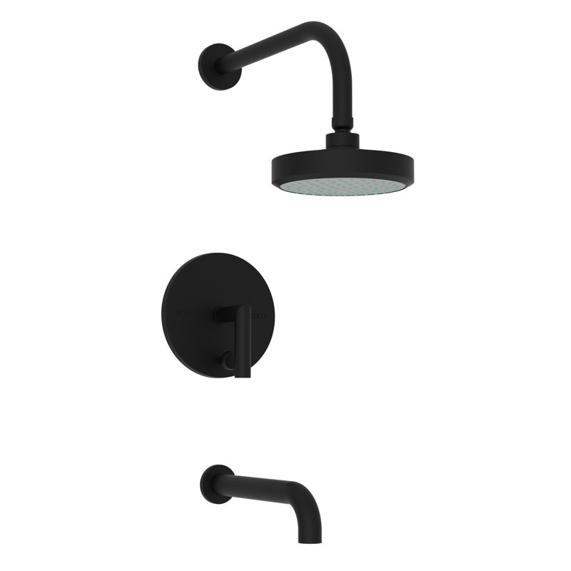 Balanced Pressure Tub & Shower Trim Set, Flat Black