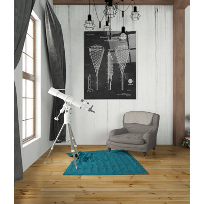 «Lacrosse Racquet Blueprint Vernis Chalkboard», art mural en verre acrylique