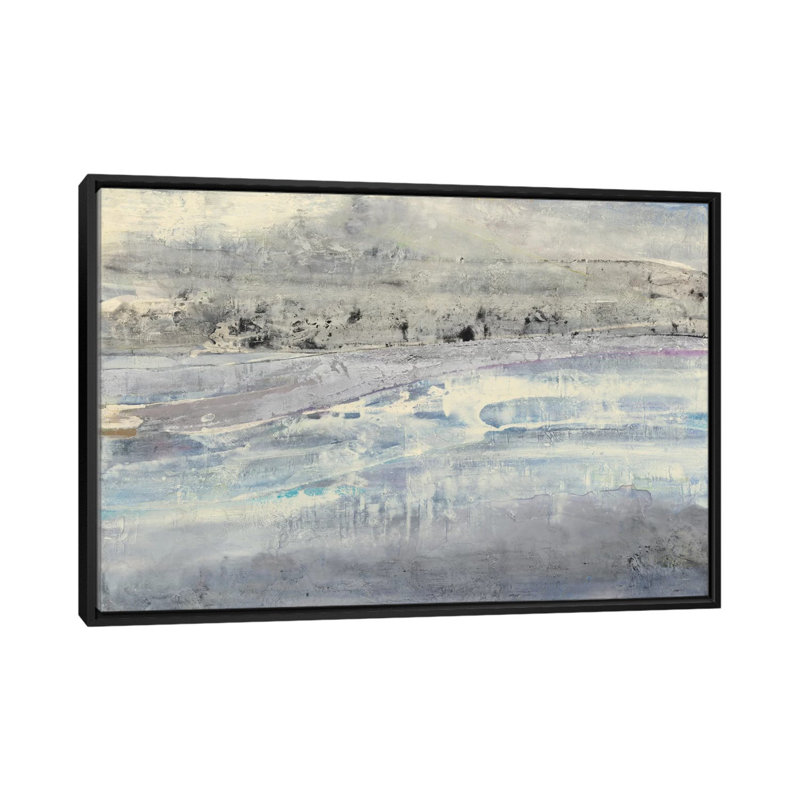 «Silver Horizon», reproduction sur toile, H 18 po x l 26 po x p 1,5 po, Toile avec cadre noir, Pas de tapis