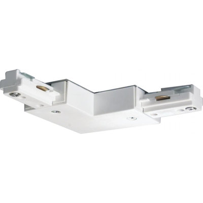 L Track Light Connector in White