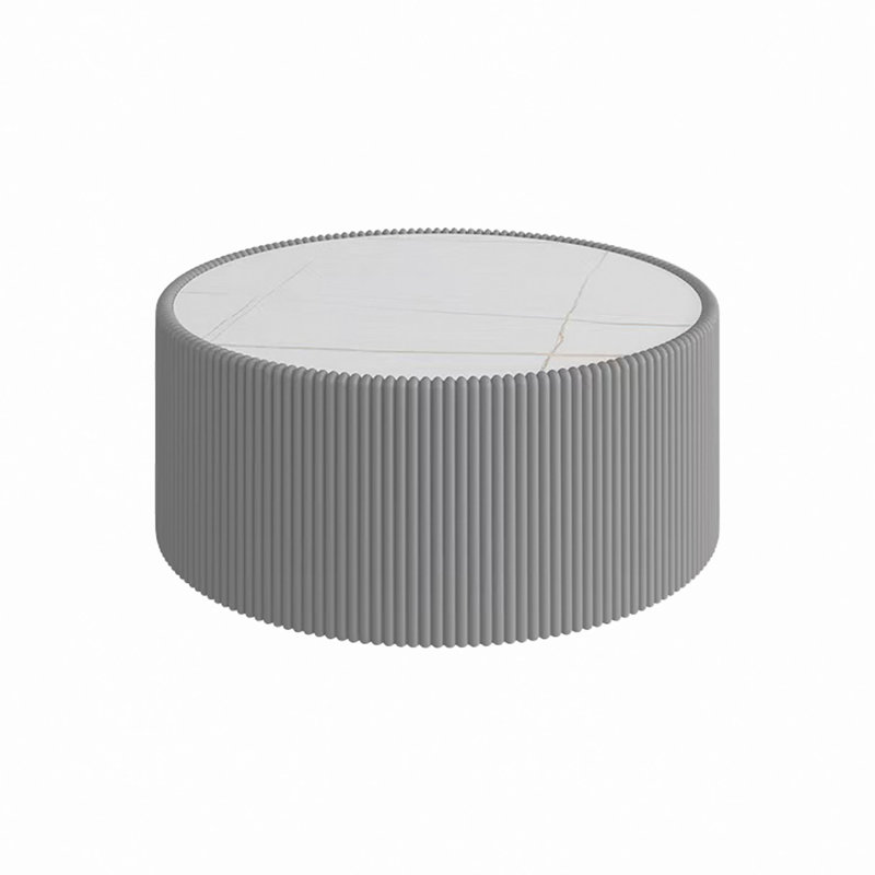 Table basse en forme de cylindre de table basse en ardoise pour meubles de salon, Gris