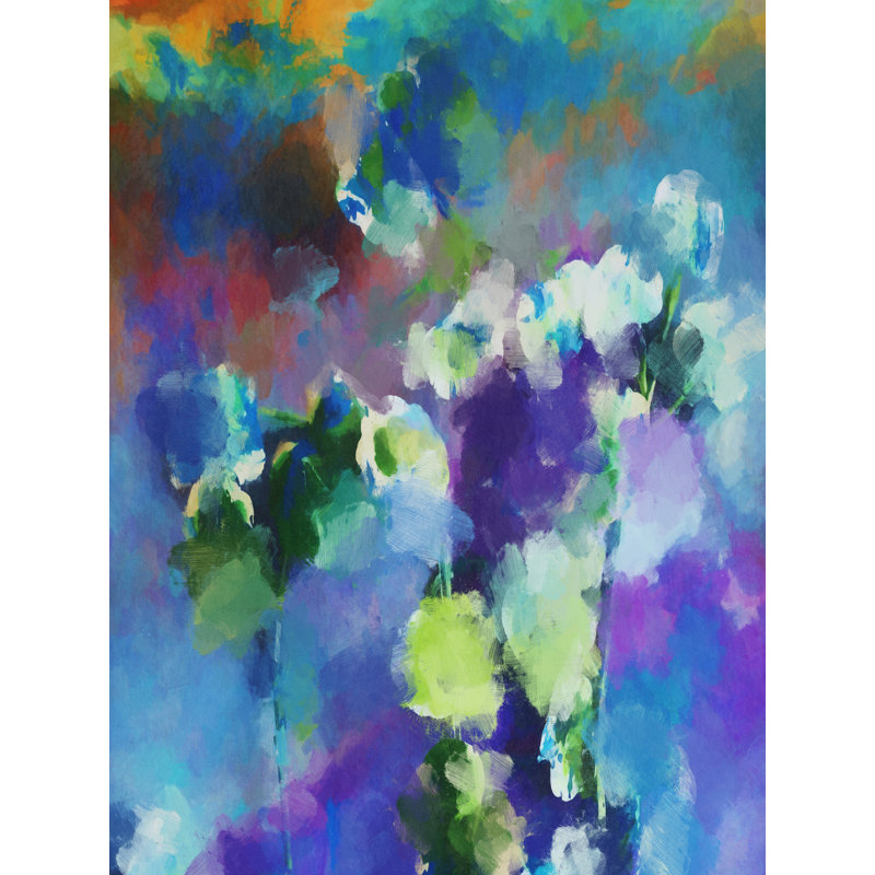 Fleurs automnales par Angel Estevez - Peinture, Toile tendue, H 32 po x l 24 po