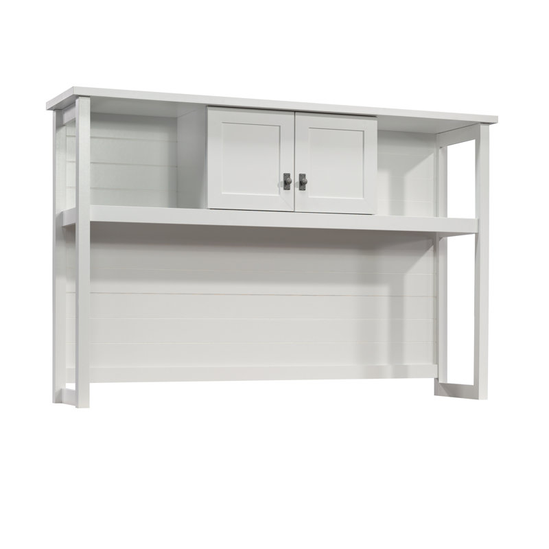 Huche en bois avec tablettes ouvertes, blanc