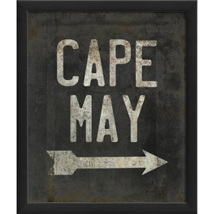 « cape may sign », art textuel encadré Beach