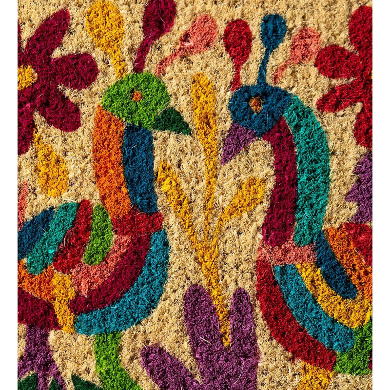 Otomi Mexican Peacock Coir Doormat
