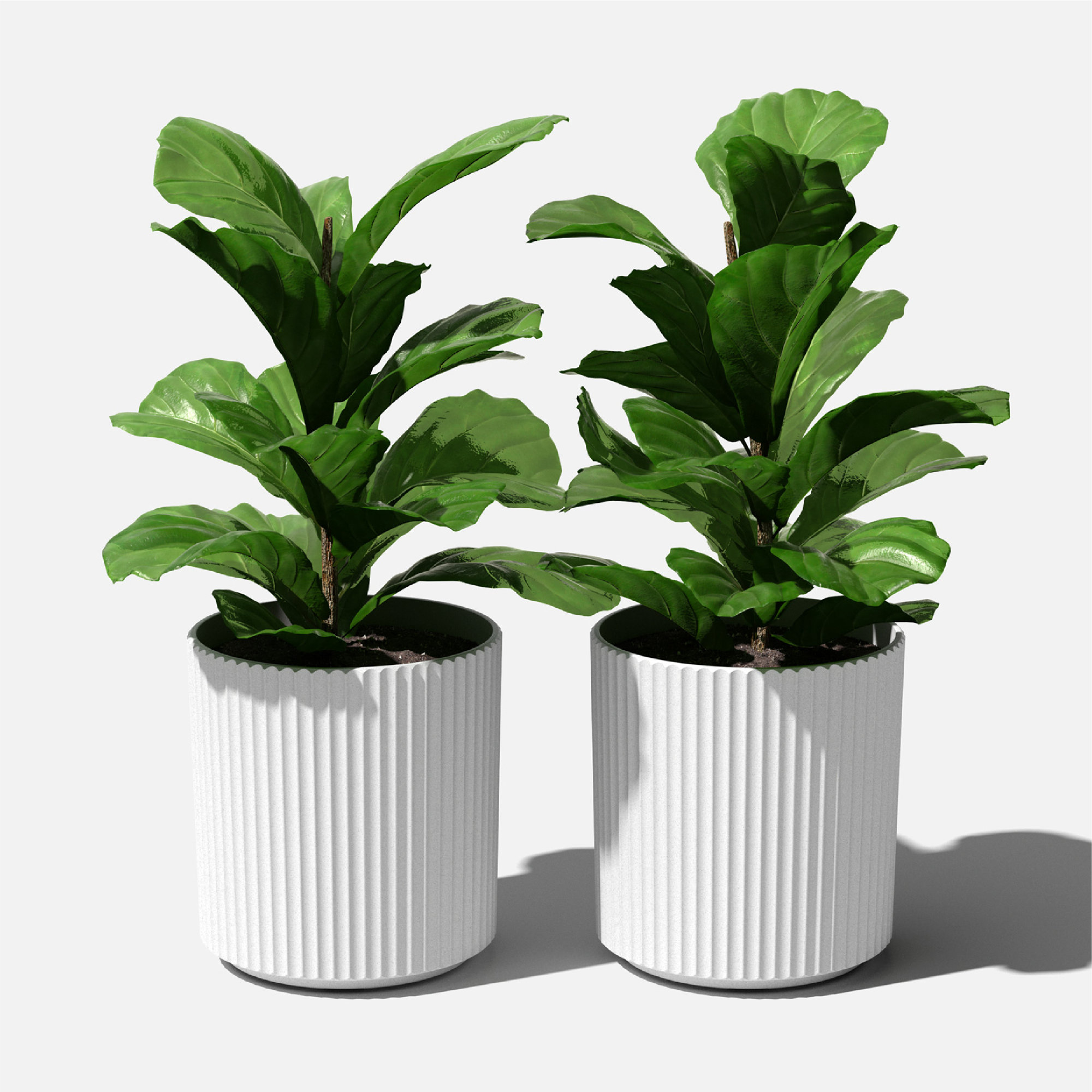 Demi Series Round Planter, 16" H x 14.75" W x 14.75" D, 2, White