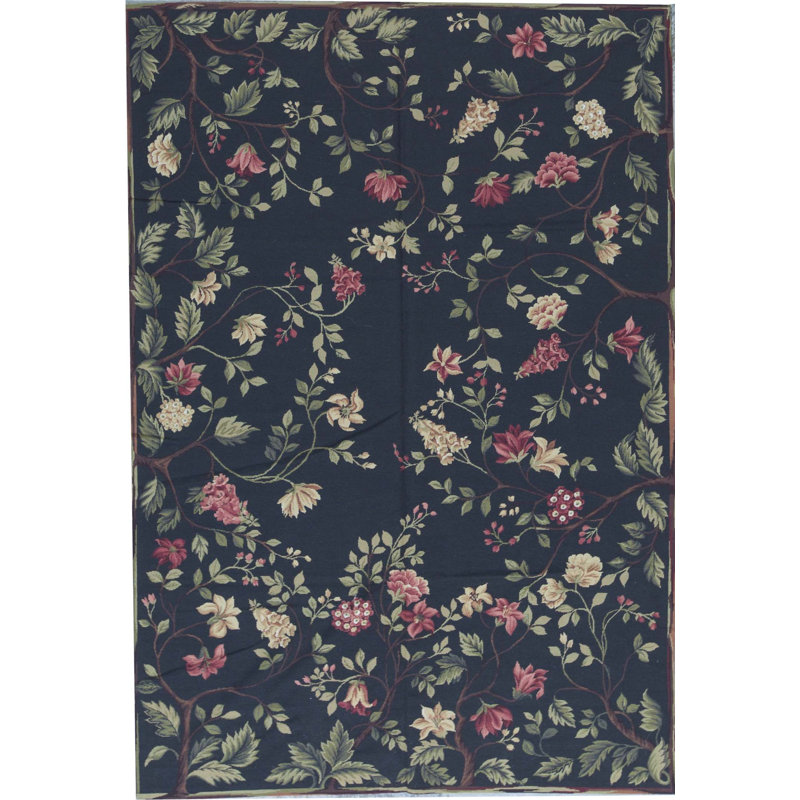Hand-Knotted High-Quality Black Area Rug