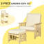 2 chaises de patio en bois: chaise avec coussin, beige pour utilisation dans la véranda et - 2 pièces pour l'extérieur