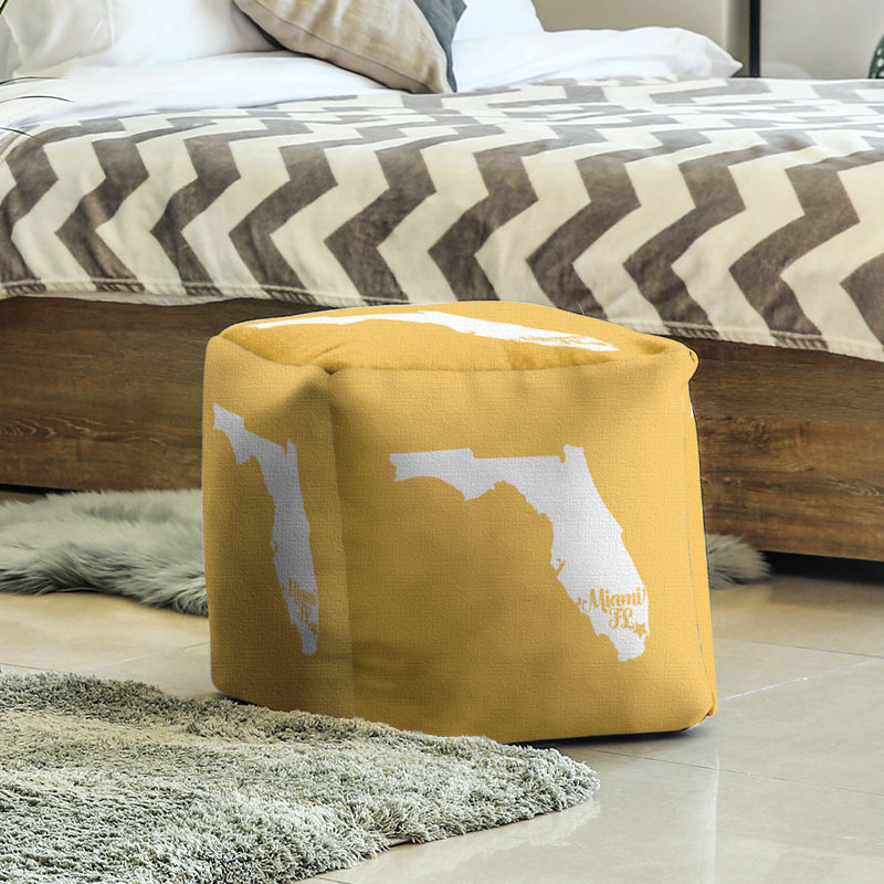Repose-pieds cube en floride miami, Jaune