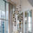 9-lamp black gold linear dimmable pendant light