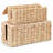 Cable Management Box With Lid, 2 Pack Handwoven Rattan Cord Hider Organizer Boxes, 2 Side Open Slots Storage Box To Hide Cords And Power Strip For Desk, Floor, Office