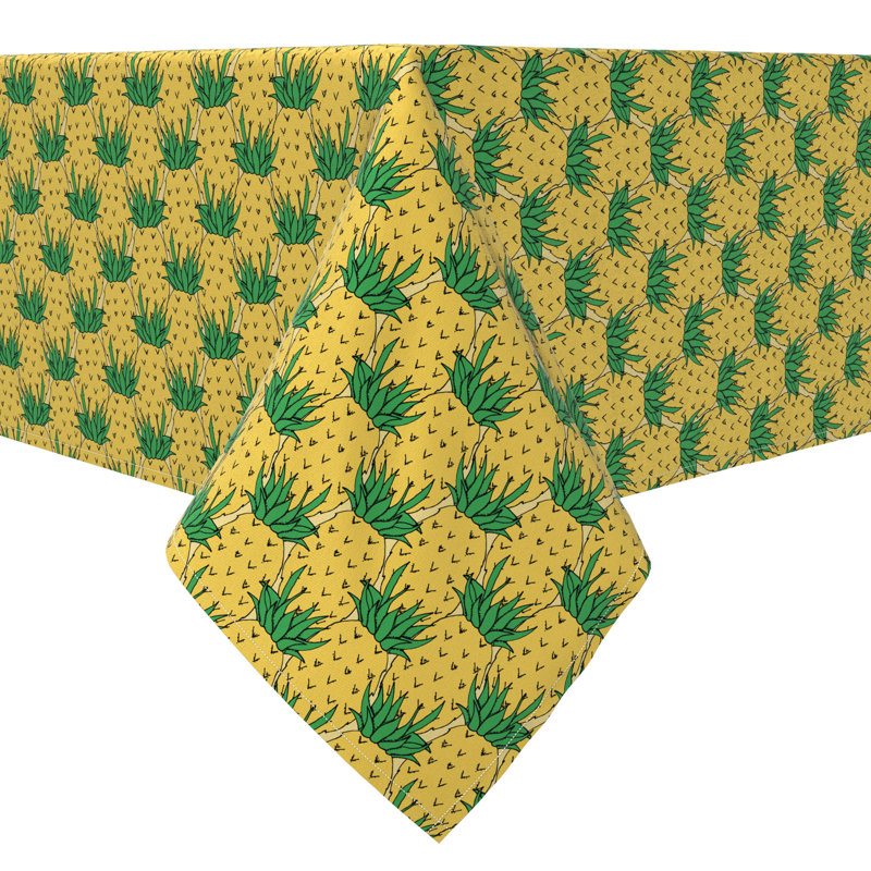 Rectangular Floral Cotton Twill Tablecloth