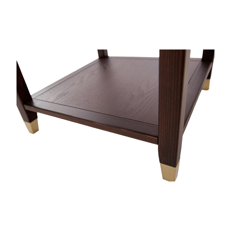 Table de bout avec rangement Hoppert, Brun