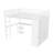 Queen Size Metal Loft Bed Frame with Desk, Built-in Wardrobe and Storage Shelves, Space-Saving High Loft Bed, White