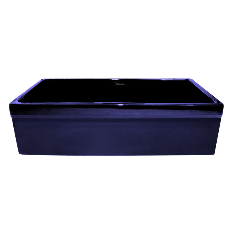 Fireclay Quatro Alcove 36" x 20" Reversible Sink with 2 ½" Lip and 2" Lip on the Opposite Side, Sapphire Blue