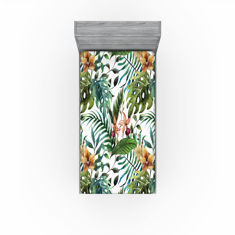 Ensemble de 2 draps-housse Ambesonne, Ensemble de draps pour taille de lit simple TG