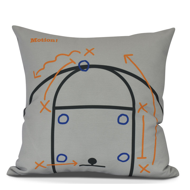 Goals, Gourds, And Gatherings Reversible Throw Pillow, Gray, 20" H x 20" W