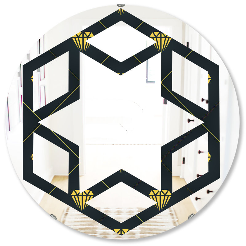 Miroir mural Hexagon Star, H 31,5 po x l po