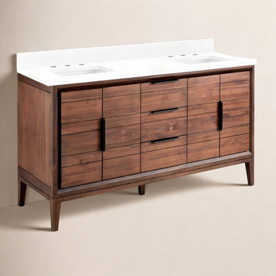 Aliso 60" Teak Double Bathroom Vanity