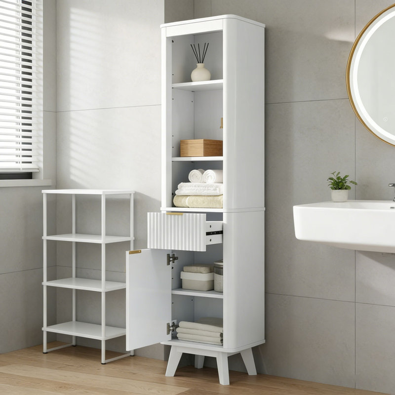 Armoire de rangement pour salle de bain, Blanc