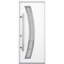 Porte avant en acier pré-suspendue à l'avant / deux inserts blancs et en acier inoxydable 6500 - moderne - l 36 po x H 80 po - Gauche-111444860-111444857