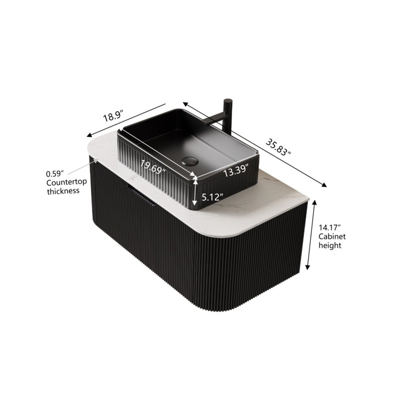 Meuble-lavabo mural moderne en céramique pour espaces élégants