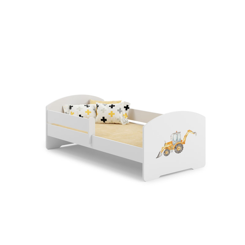 Children's bed LUK with railings - Excavator, Cot Bed / Toddler (70 x 140cm)