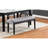 1Pc Gray Black Bench Dining Room Velvet Fabric Upholstery Kitchen Dining Wooden Furniture
