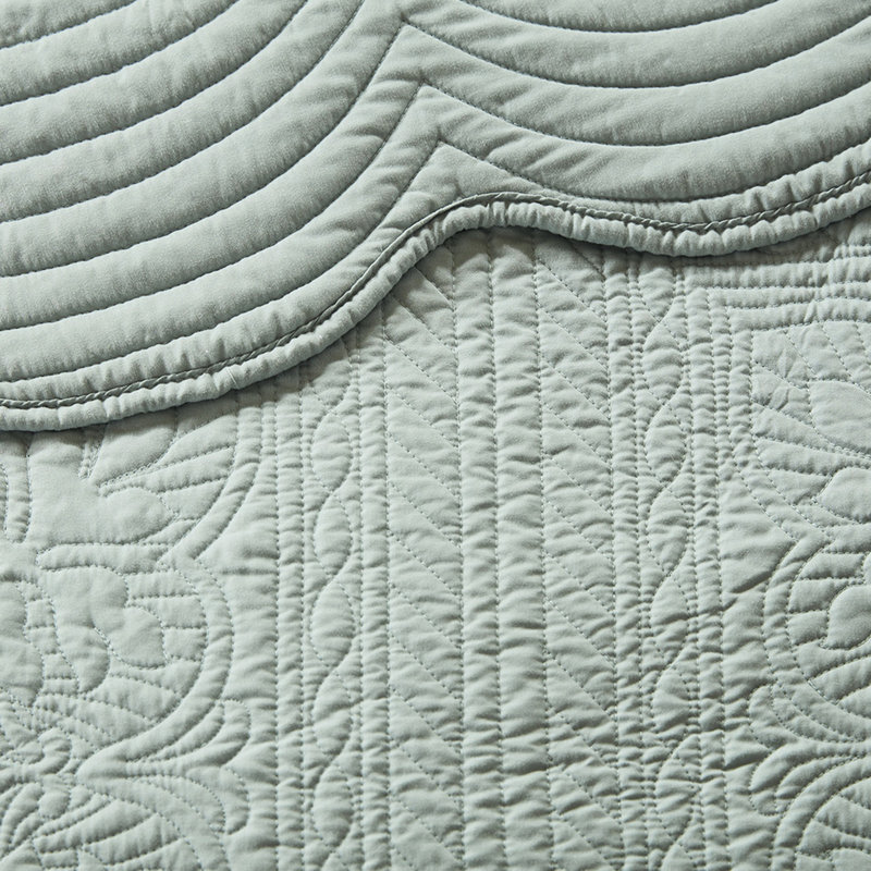 Courtepointe réversible à bords festonnés très grand / très grand, rembourrage 90% coton, microfibre douce, option d'ombrage coloré