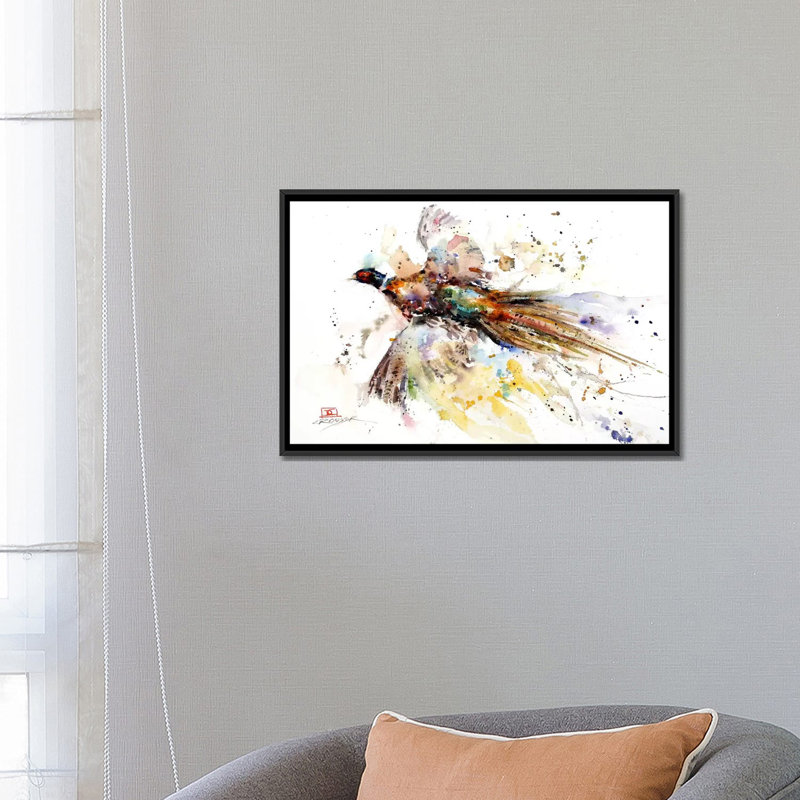 «Colorful Pheasant» par Dean Crouser, reproduction d'art sur toile, H 12 po x l 18 po x P 1,5 po, Toile tendue, Pas de tapis