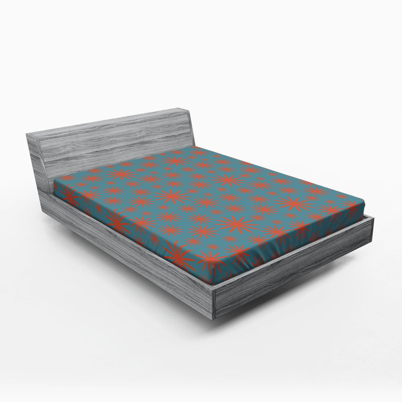 Floral Microfiber Patterned Fitted Sheet, Queen Fitted Sheet