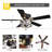 52" Black Modern Crystal Flush Mount Ceiling Fan with Light and Remote Control, 6-Speed DC Motor Light Fixture for Living Room, Bedroom