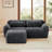 80.3" L-Shaped 2-Seater Sofa with Ottoman-1815100770