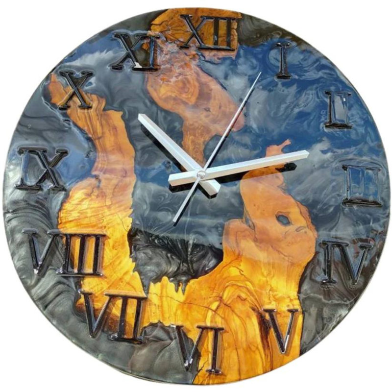 Horloge murale en bois, H 36 po x l 36 po x P 2 po