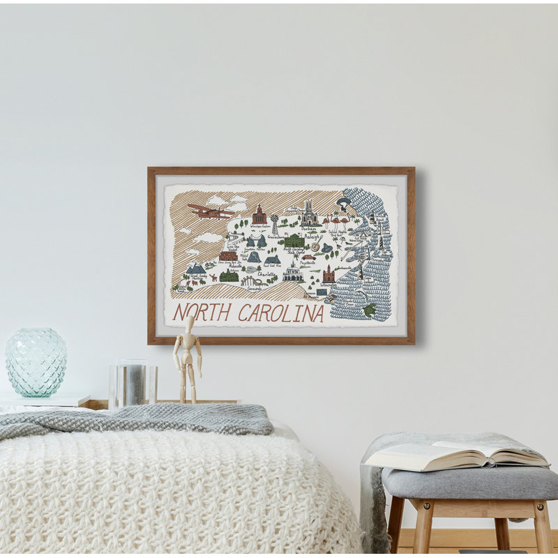 «North Carolina Spots» par - Peinture encadrée, H 24 po x l 36 po x 1,5 po