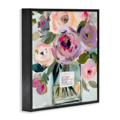 Bouquet de bouteille de parfum romantique, estampe numérique, conception par Annabelle Hall
