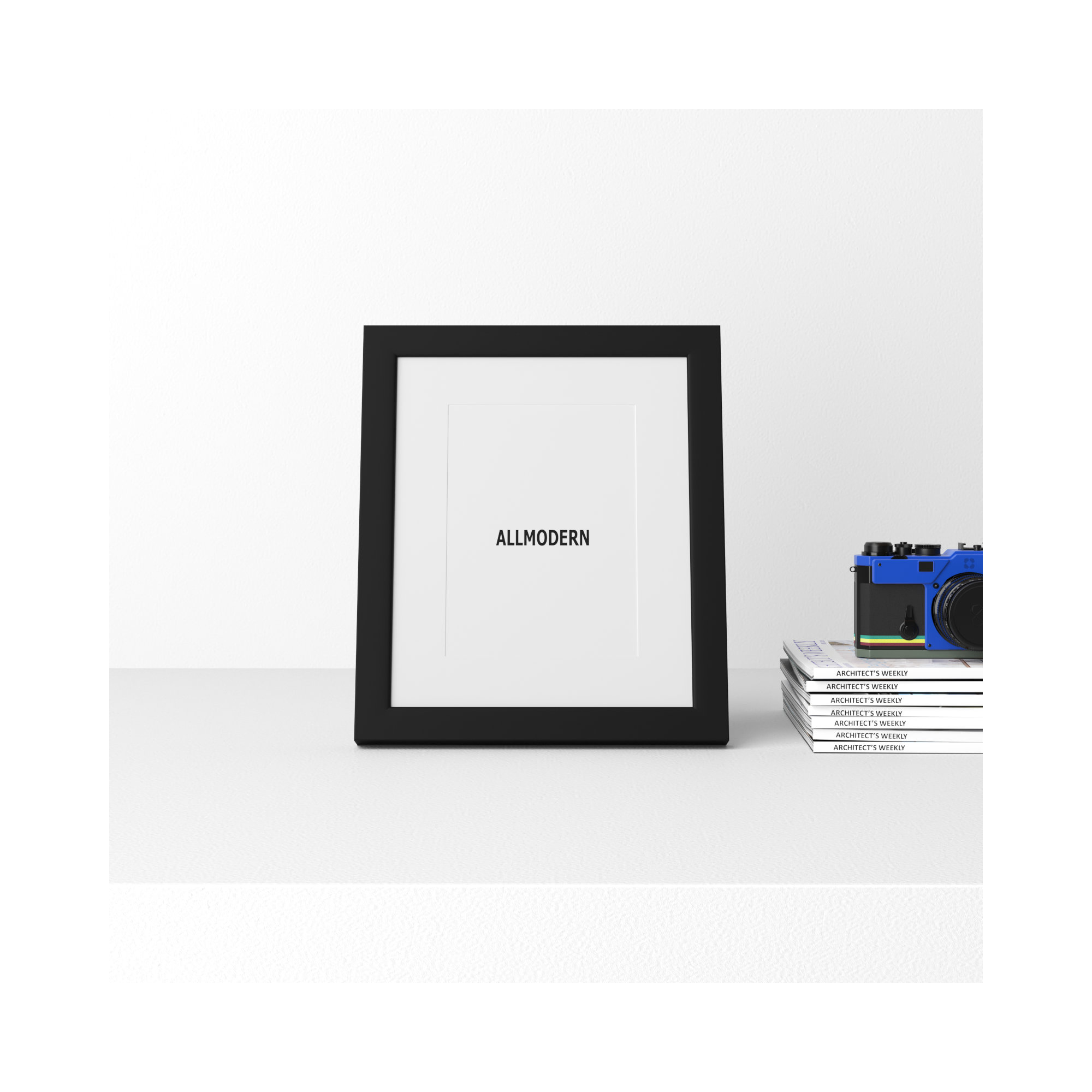 Capullo Wood Matte Picture Frame with Mat, 5" x 7", Black