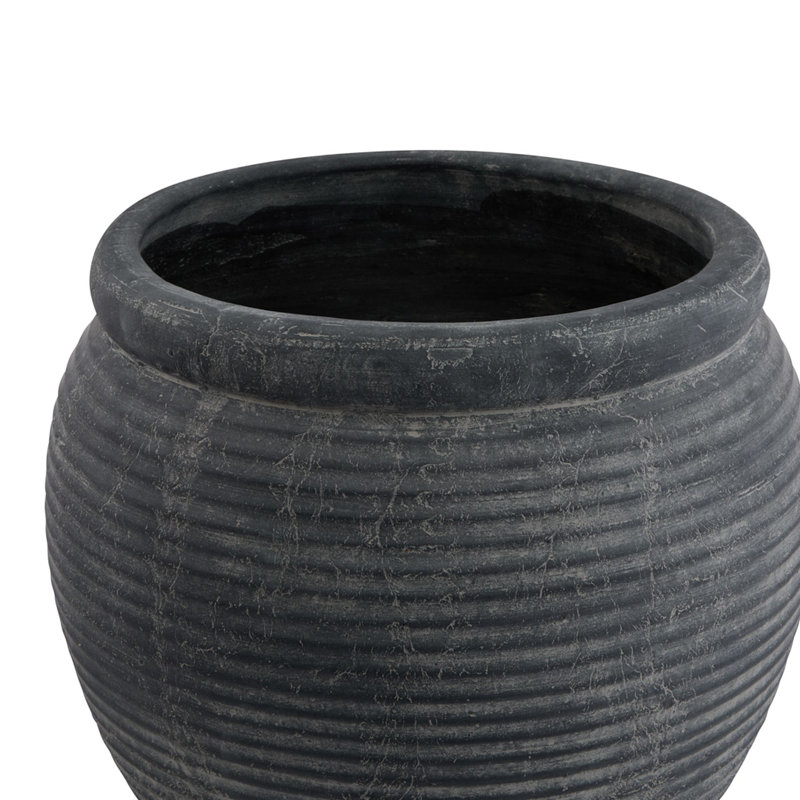 Marina Handmade Ceramic Planter, 31cm H x 40cm W x 40cm D, Grey