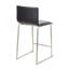 Tabouret de comptoir contemporain 26 po Mara en acier inoxydable brossé et similicuir noir par Lumisource - ensemble de 2-392380699-392380697