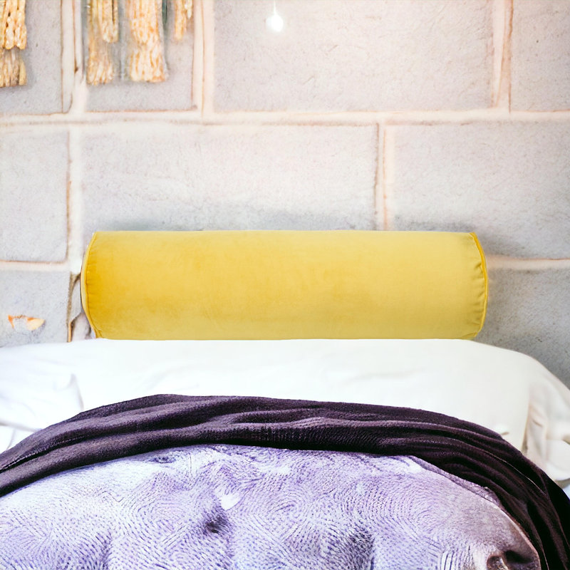 Housse de coussin en velours, H 6 po x l 22 po, Jaune