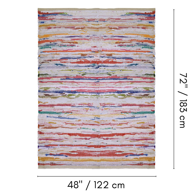 Steinke Cotton Abstract Indoor / Outdoor Rug, Rectangle 4' x 6'