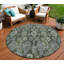 Tapis extérieur lavable damassé bleu marine et bleu denim 5 pi x 8 pi