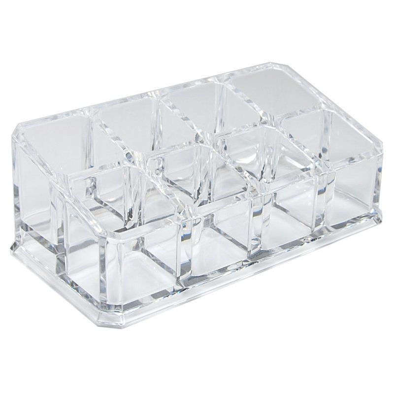 Organisateur de maquillage rectangulaire avec 8 espaces de rangement