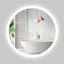 Miroir de salle de bain rond sans cadre à rétroéclairage à DEL-1402217638