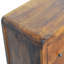 Commode en bois massif de peuplier, 3 tiroirs, couleur châtaignier, marron
