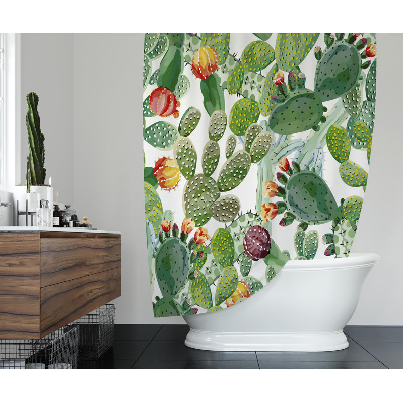 Floral Shower Curtain, 70" H x 71" W
