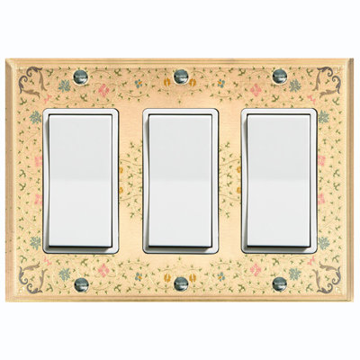 Patterned 3 - Gang Toggle Light Switch Standard Wall Plate