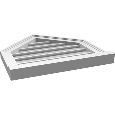 Peaked Top Surface Mount Signature Urethane Functional Gable Vent 11/12 Pitch, Primed Tan